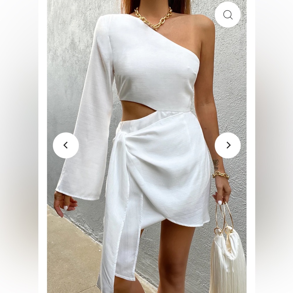RUNAWAY Solana Tie Dress White